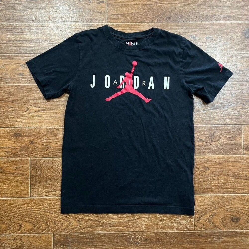 Air Jordan Jumpman T Shirt Youth Large Black Red Logo Basketball Boys